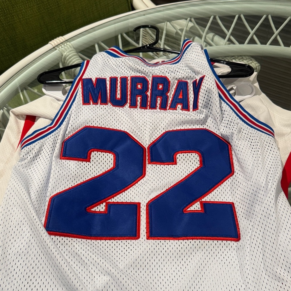 Nostalgia Blue and White Basketball Jersey